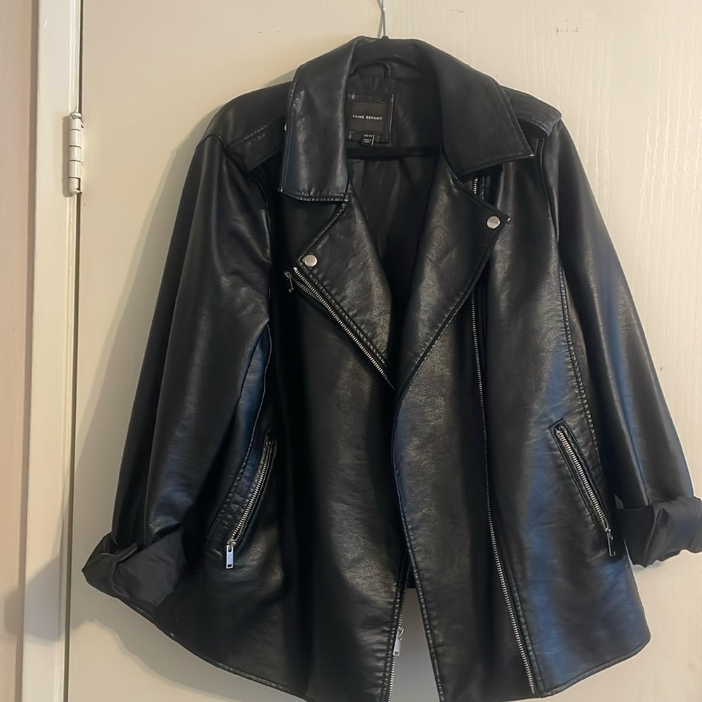 Lane Bryant size 18/20 cute, oversized, faux leather jacket!